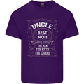 Father's Day No 1 Uncle Man Myth Legend Mens Cotton T-Shirt Tee Top Purple