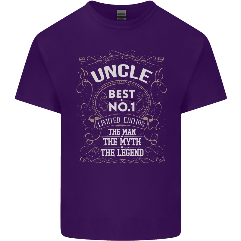 Father's Day No 1 Uncle Man Myth Legend Mens Cotton T-Shirt Tee Top Purple