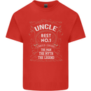 Father's Day No 1 Uncle Man Myth Legend Mens Cotton T-Shirt Tee Top Red