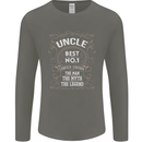 Father's Day No 1 Uncle Man Myth Legend Mens Long Sleeve T-Shirt Charcoal