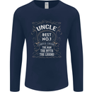 Father's Day No 1 Uncle Man Myth Legend Mens Long Sleeve T-Shirt Navy Blue