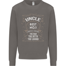 Father's Day No 1 Uncle Man Myth Legend Mens Sweatshirt Jumper Charcoal