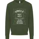 Father's Day No 1 Uncle Man Myth Legend Mens Sweatshirt Jumper Forest Green