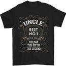 Father's Day No 1 Uncle Man Myth Legend Mens T-Shirt Cotton Gildan Black