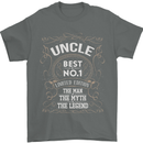 Father's Day No 1 Uncle Man Myth Legend Mens T-Shirt Cotton Gildan Charcoal