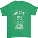Father's Day No 1 Uncle Man Myth Legend Mens T-Shirt Cotton Gildan Irish Green
