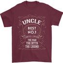 Father's Day No 1 Uncle Man Myth Legend Mens T-Shirt Cotton Gildan Maroon