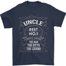 Father's Day No 1 Uncle Man Myth Legend Mens T-Shirt Cotton Gildan Navy Blue