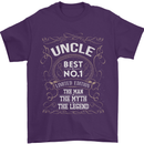 Father's Day No 1 Uncle Man Myth Legend Mens T-Shirt Cotton Gildan Purple