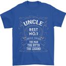 Father's Day No 1 Uncle Man Myth Legend Mens T-Shirt Cotton Gildan Royal Blue