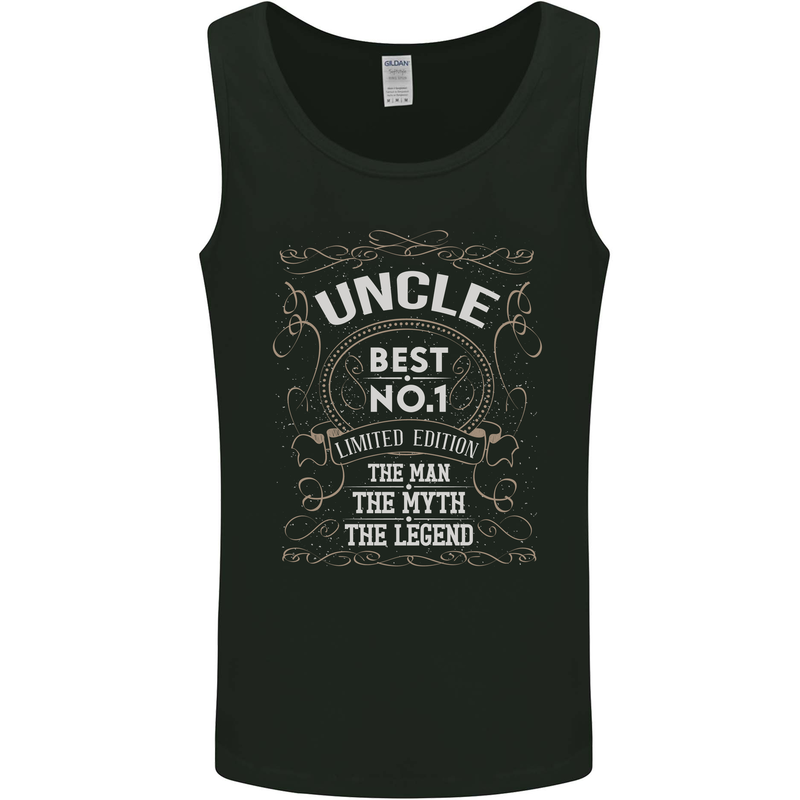 Father's Day No 1 Uncle Man Myth Legend Mens Vest Tank Top Black