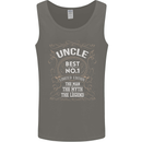 Father's Day No 1 Uncle Man Myth Legend Mens Vest Tank Top Charcoal