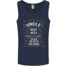 Father's Day No 1 Uncle Man Myth Legend Mens Vest Tank Top Navy Blue
