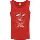 Father's Day No 1 Uncle Man Myth Legend Mens Vest Tank Top Red