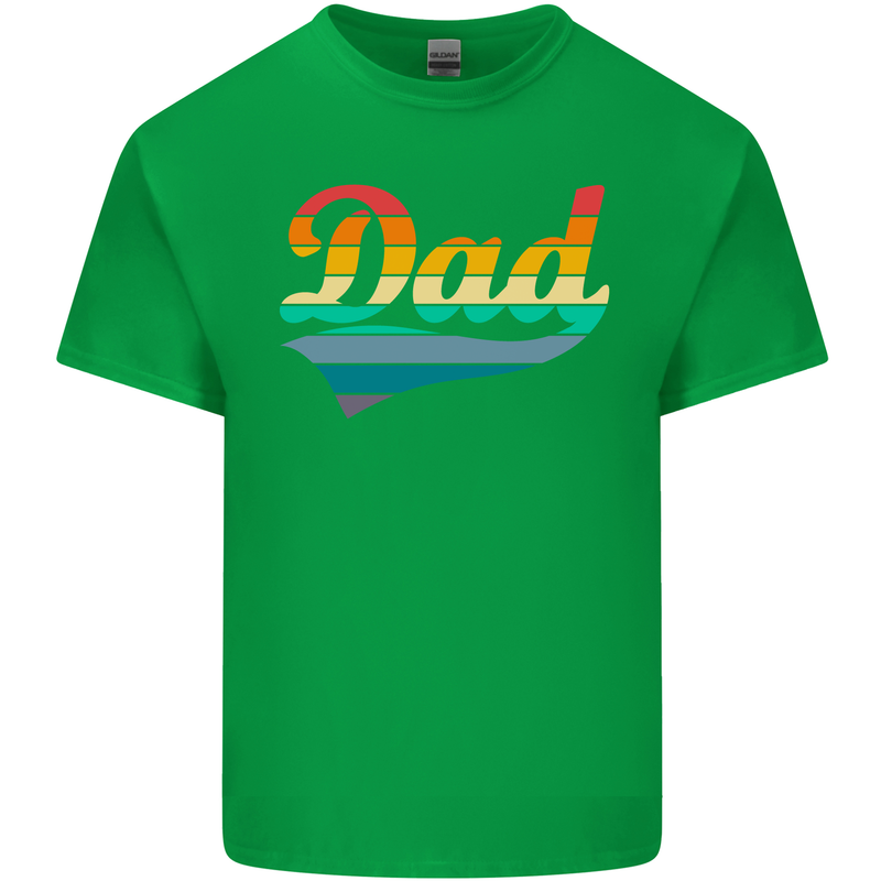 Father's Day Retro Dad Swoosh Mens Cotton T-Shirt Tee Top Irish Green