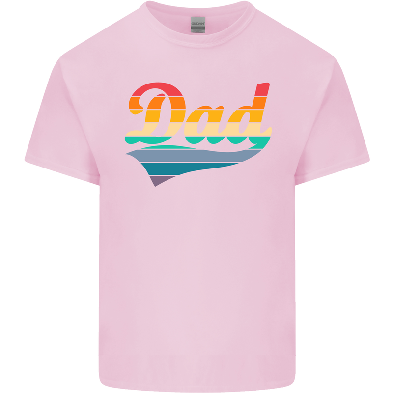 Father's Day Retro Dad Swoosh Mens Cotton T-Shirt Tee Top Light Pink