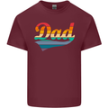 Father's Day Retro Dad Swoosh Mens Cotton T-Shirt Tee Top Maroon
