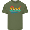 Father's Day Retro Dad Swoosh Mens Cotton T-Shirt Tee Top Military Green
