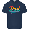 Father's Day Retro Dad Swoosh Mens Cotton T-Shirt Tee Top Navy Blue