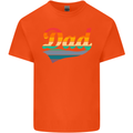 Father's Day Retro Dad Swoosh Mens Cotton T-Shirt Tee Top Orange