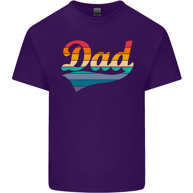 Father's Day Retro Dad Swoosh Mens Cotton T-Shirt Tee Top Purple