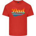 Father's Day Retro Dad Swoosh Mens Cotton T-Shirt Tee Top Red