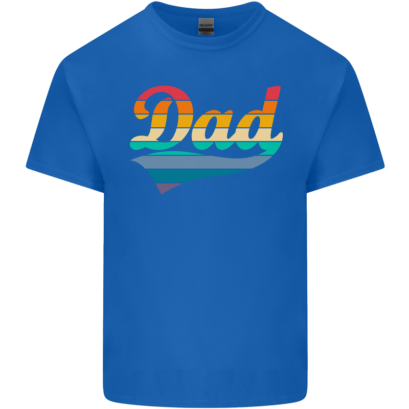 Father's Day Retro Dad Swoosh Mens Cotton T-Shirt Tee Top Royal Blue