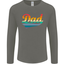 Father's Day Retro Dad Swoosh Mens Long Sleeve T-Shirt Charcoal