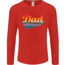 Father's Day Retro Dad Swoosh Mens Long Sleeve T-Shirt Red