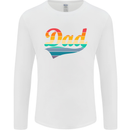 Father's Day Retro Dad Swoosh Mens Long Sleeve T-Shirt White