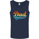 Father's Day Retro Dad Swoosh Mens Vest Tank Top Navy Blue