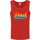 Father's Day Retro Dad Swoosh Mens Vest Tank Top Red