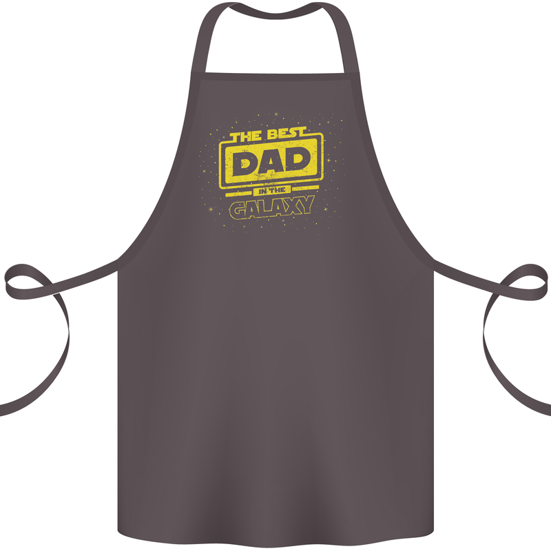 Father's Day The Best Dad in the Galaxy Cotton Apron 100% Organic Dark Grey