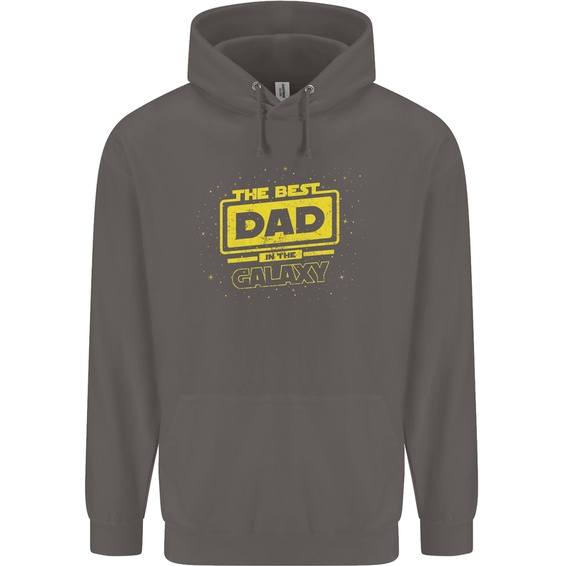 Father's Day The Best Dad in the Galaxy Mens Hoodie Charcoal