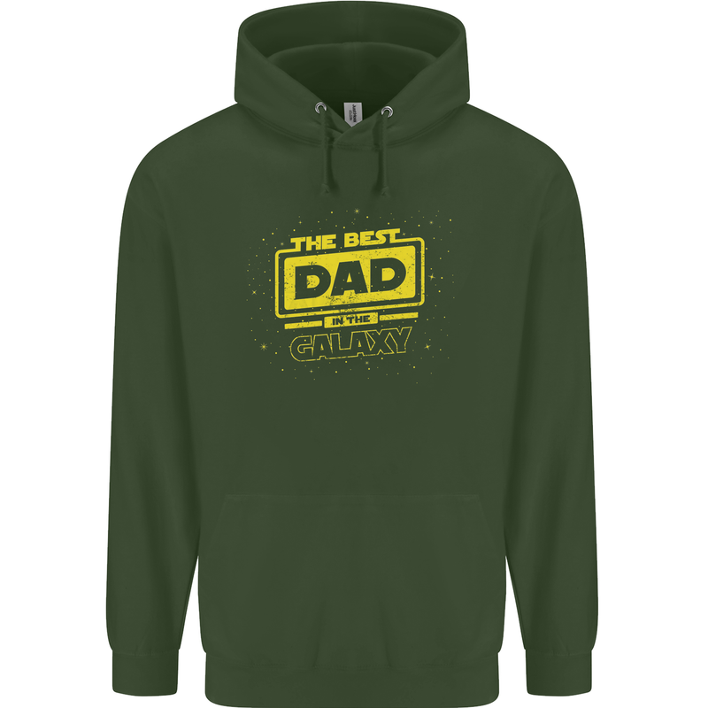 Father's Day The Best Dad in the Galaxy Mens Hoodie Forest Green