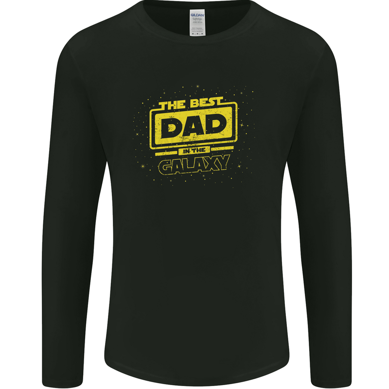 Father's Day The Best Dad in the Galaxy Mens Long Sleeve T-Shirt Black