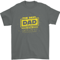 Father's Day The Best Dad in the Galaxy Mens T-Shirt Cotton Gildan Charcoal