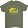 Father's Day The Best Dad in the Galaxy Mens T-Shirt Cotton Gildan Military Green