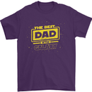 Father's Day The Best Dad in the Galaxy Mens T-Shirt Cotton Gildan Purple