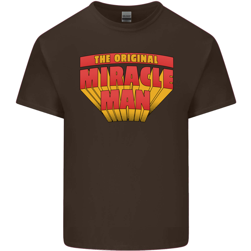 Father's Day The Original Miracle Man Mens Cotton T-Shirt Tee Top Dark Chocolate