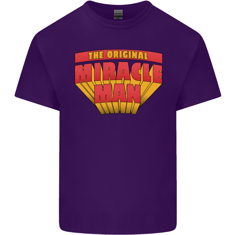 Father's Day The Original Miracle Man Mens Cotton T-Shirt Tee Top Purple