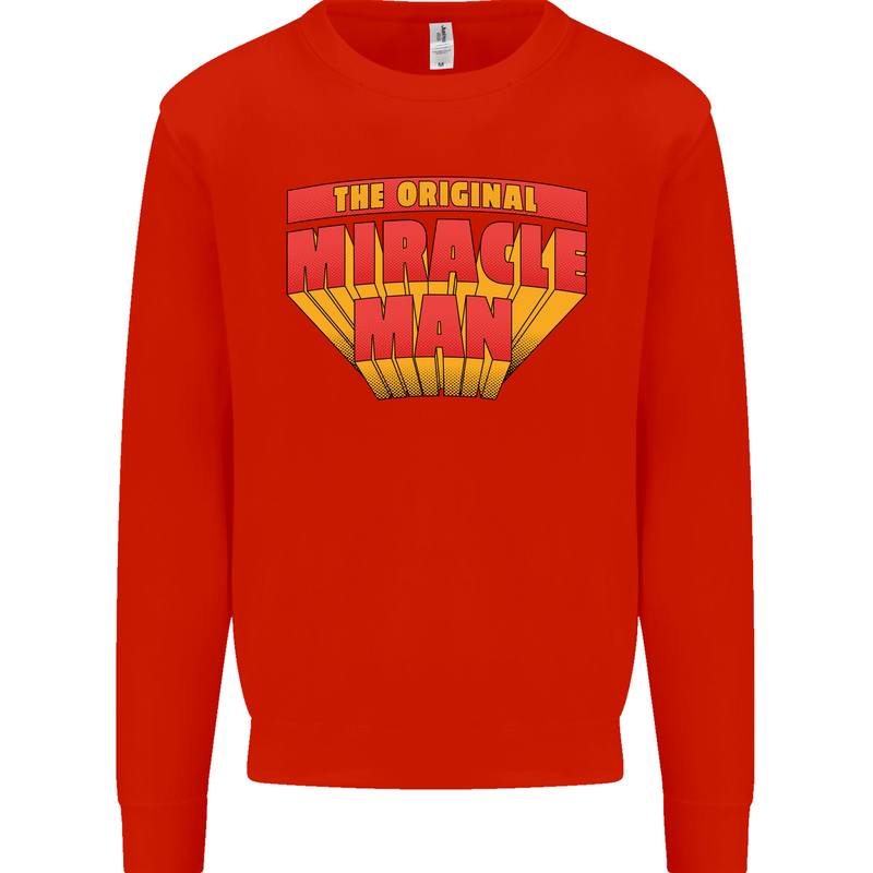 Father's Day The Original Miracle Man Mens Sweatshirt Jumper Bright Red