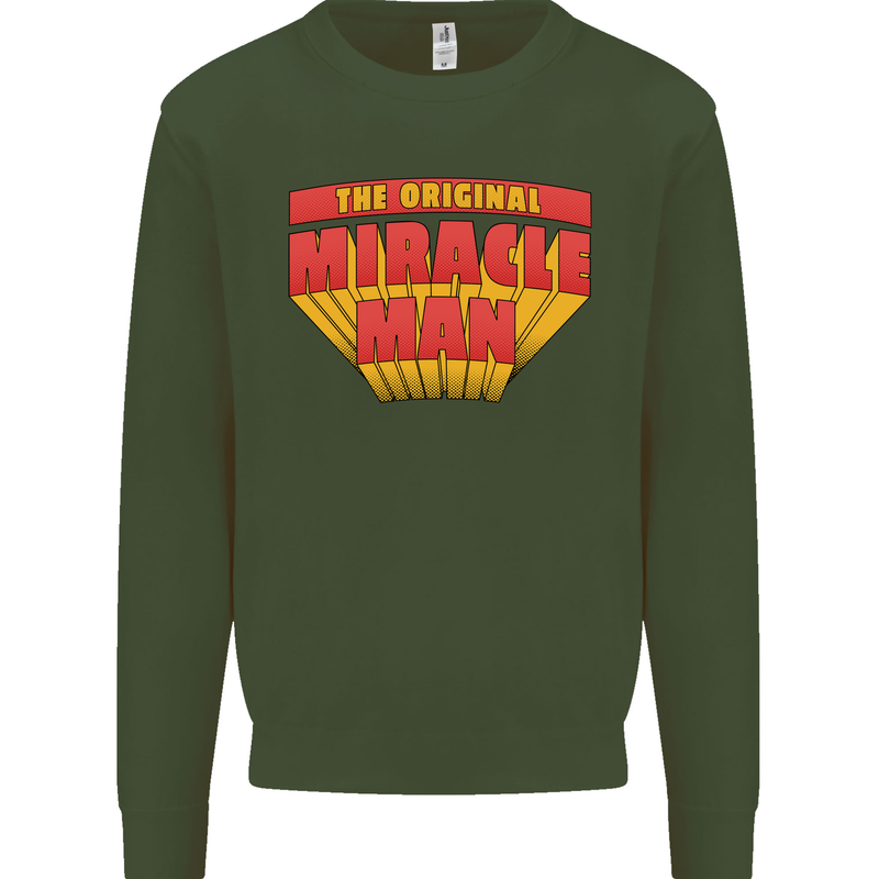 Father's Day The Original Miracle Man Mens Sweatshirt Jumper Forest Green