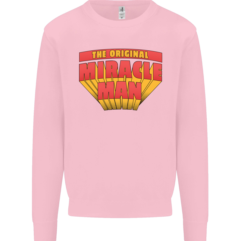 Father's Day The Original Miracle Man Mens Sweatshirt Jumper Light Pink