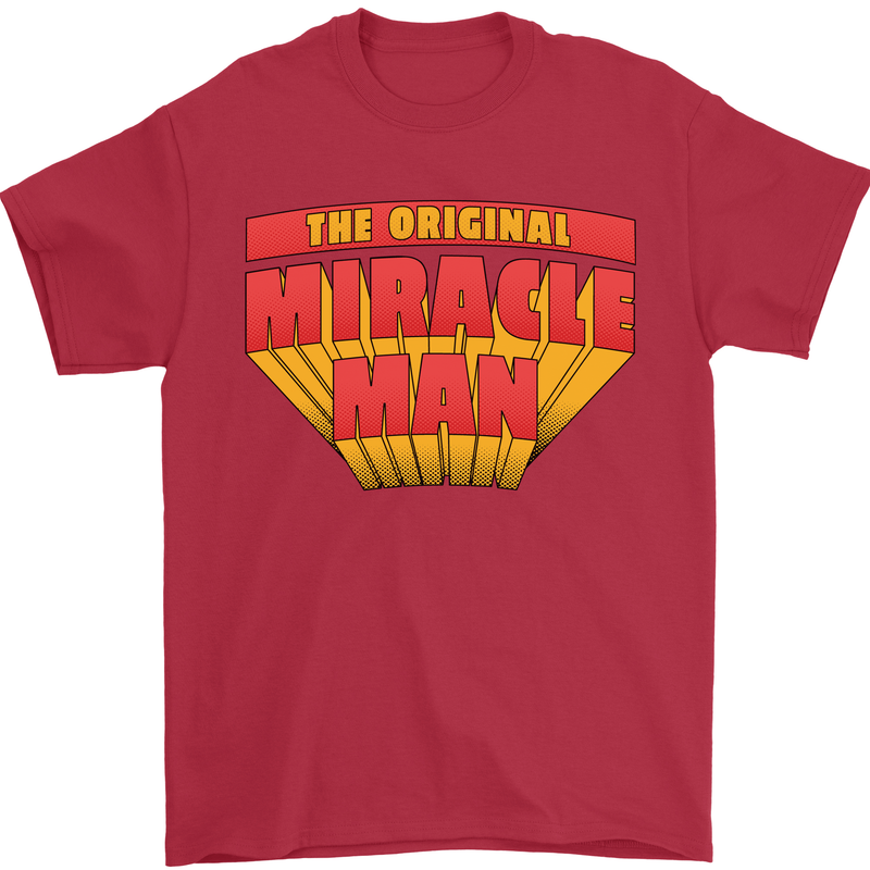 Father's Day The Original Miracle Man Mens T-Shirt Cotton Gildan Red