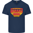 Father's Day The Original Miracle Man Mens V-Neck Cotton T-Shirt Navy Blue