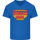 Father's Day The Original Miracle Man Mens V-Neck Cotton T-Shirt Royal Blue