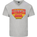 Father's Day The Original Miracle Man Mens V-Neck Cotton T-Shirt Sports Grey