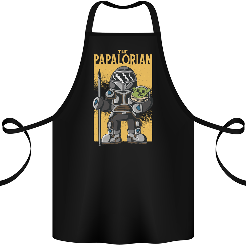 Father's Day The Papalorian Funny Papa Cotton Apron 100% Organic Black