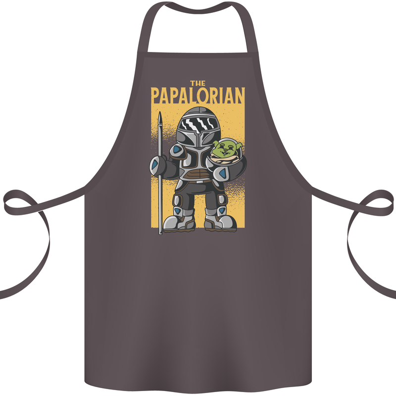 Father's Day The Papalorian Funny Papa Cotton Apron 100% Organic Dark Grey